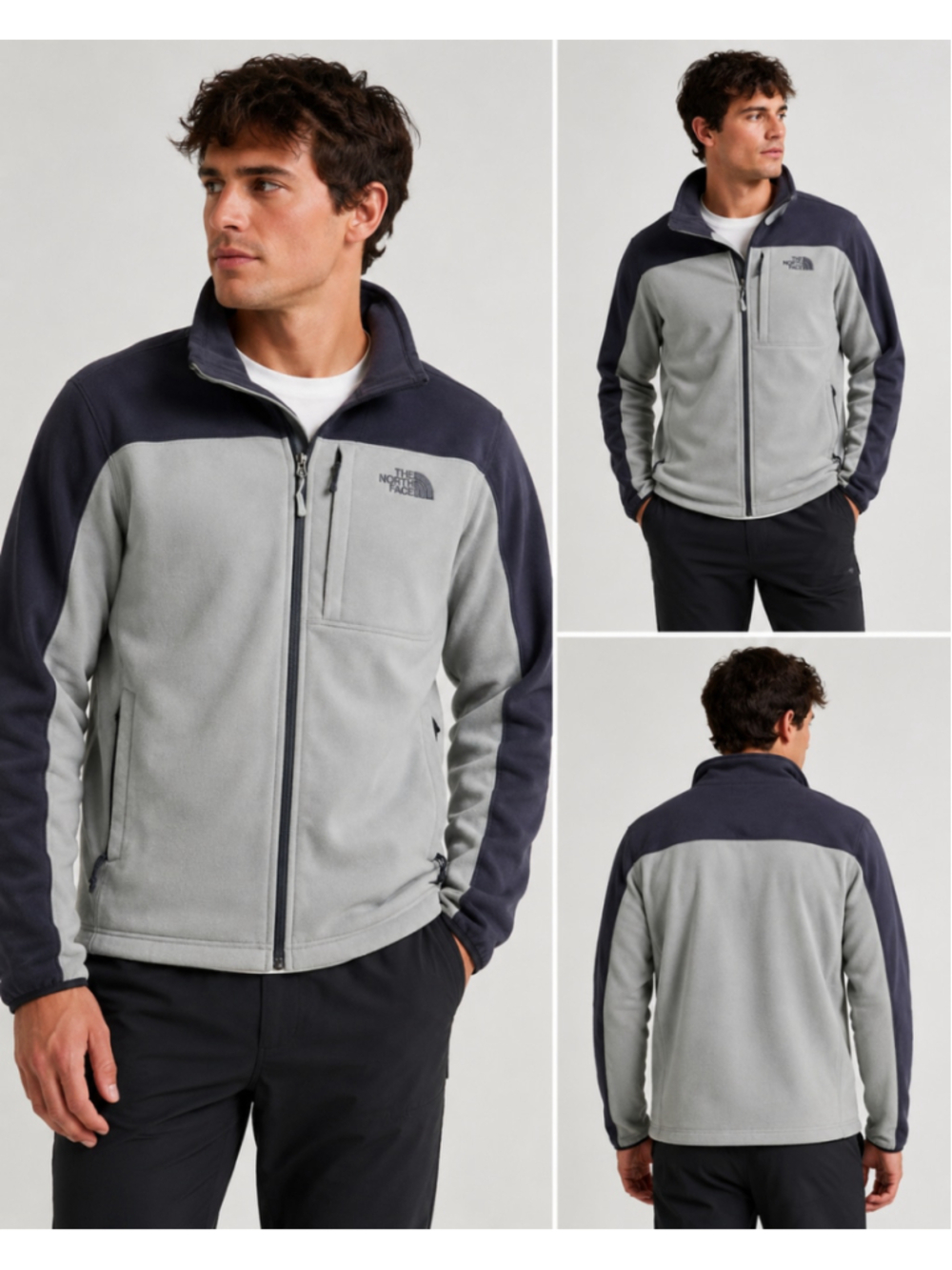 Men's The North Face Performance Jacket Size M Grey Dark Blue